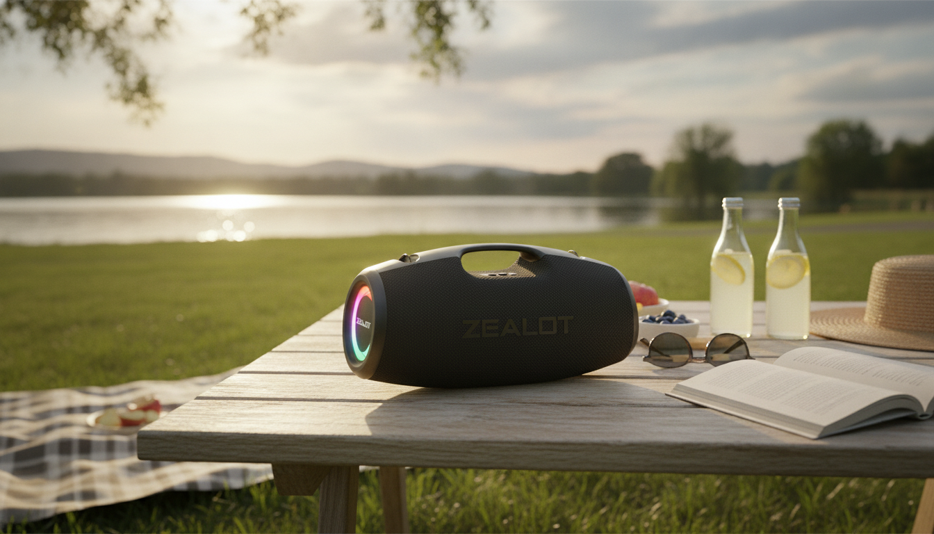 120W Portable Bluetooth Speaker: Bass, LEDs & Power Bank