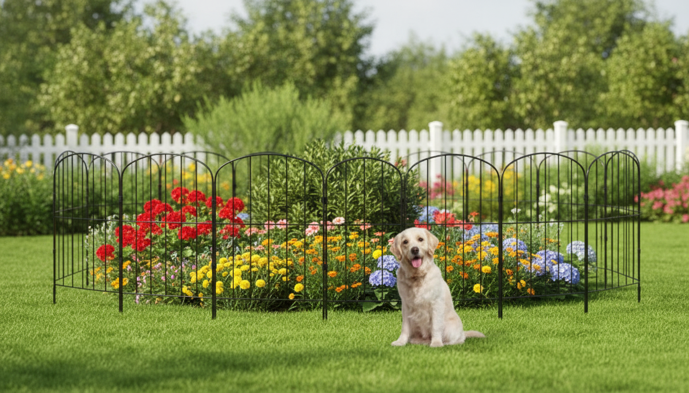 28-Piece No-Dig Metal Garden Fence for Pet Boundaries