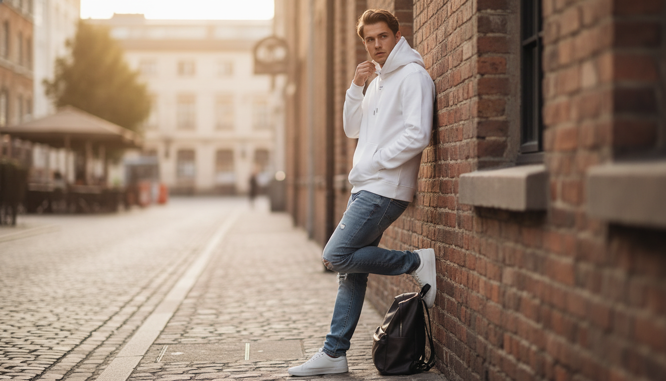 Calvin Klein Jeans Men's White Hoodie: Fit & Styling