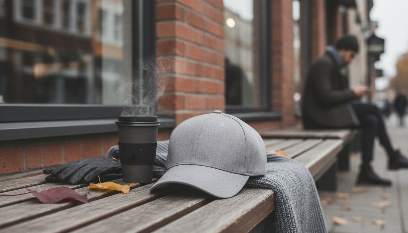 Calvin Klein Men’s Grey Polyester Cap for Fall/Winter