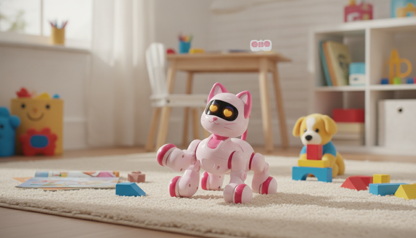RC Robot Cat with Voice Commands, Music & Dance for Kids