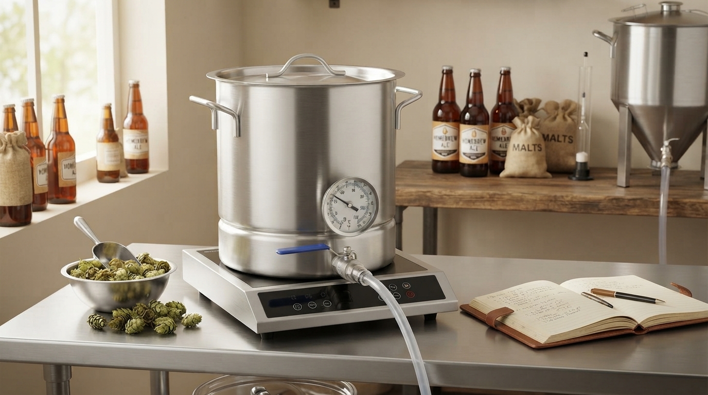 5-Gallon Brewing Kettle: Thermometer + Ball Valve Guide