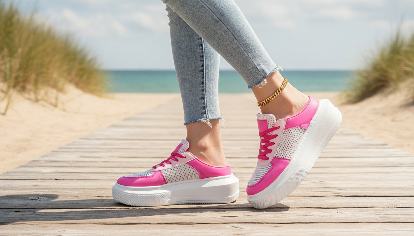 Women’s Mesh Half Sneakers: Breathable Slip-On Comfort